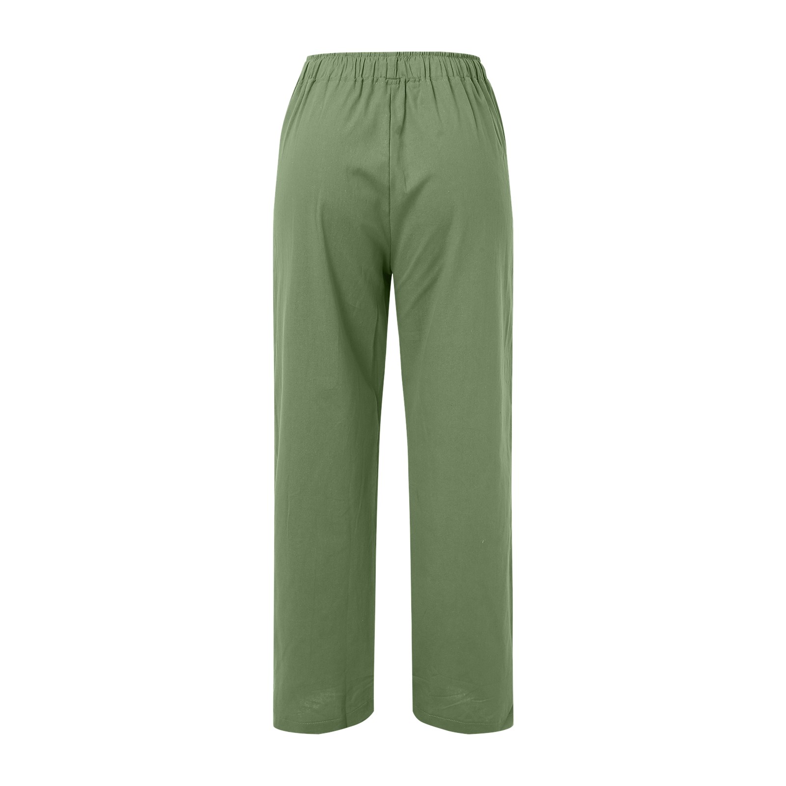 thumbnail image 5 of Pantalones anchos de cintura alta para mujer: pantalones elásticos con cordón, cómodos pantalones largos rectos con bolsillos, poliéster, para todas las ocasiones, 5 of 5